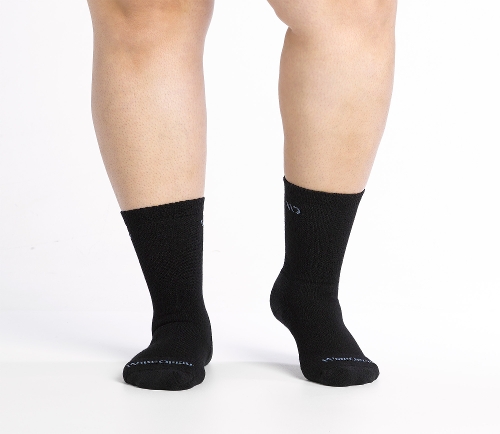 BLACK SOLID MIDWEIGHT CREW - Perspective 3